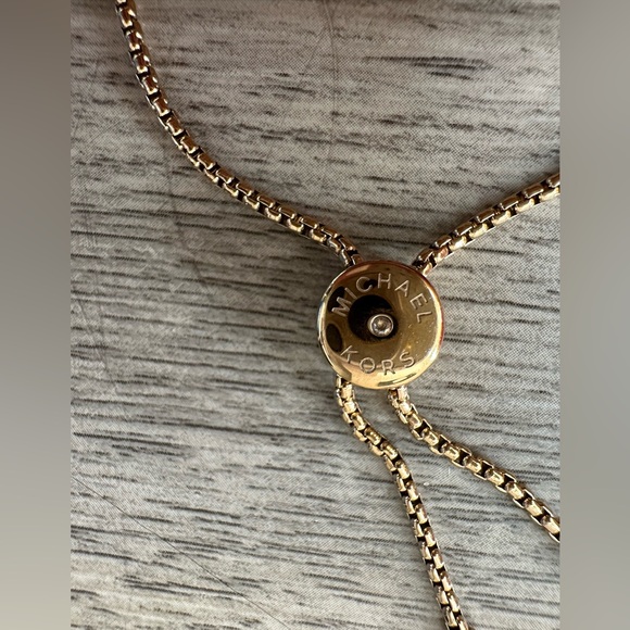 Michael Kors Brilliance Logo Gold Crystal Slider Bracelet - Picture 3 of 3